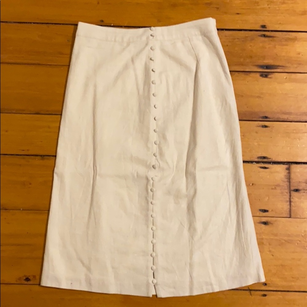 Madewell white linen pencil skirt